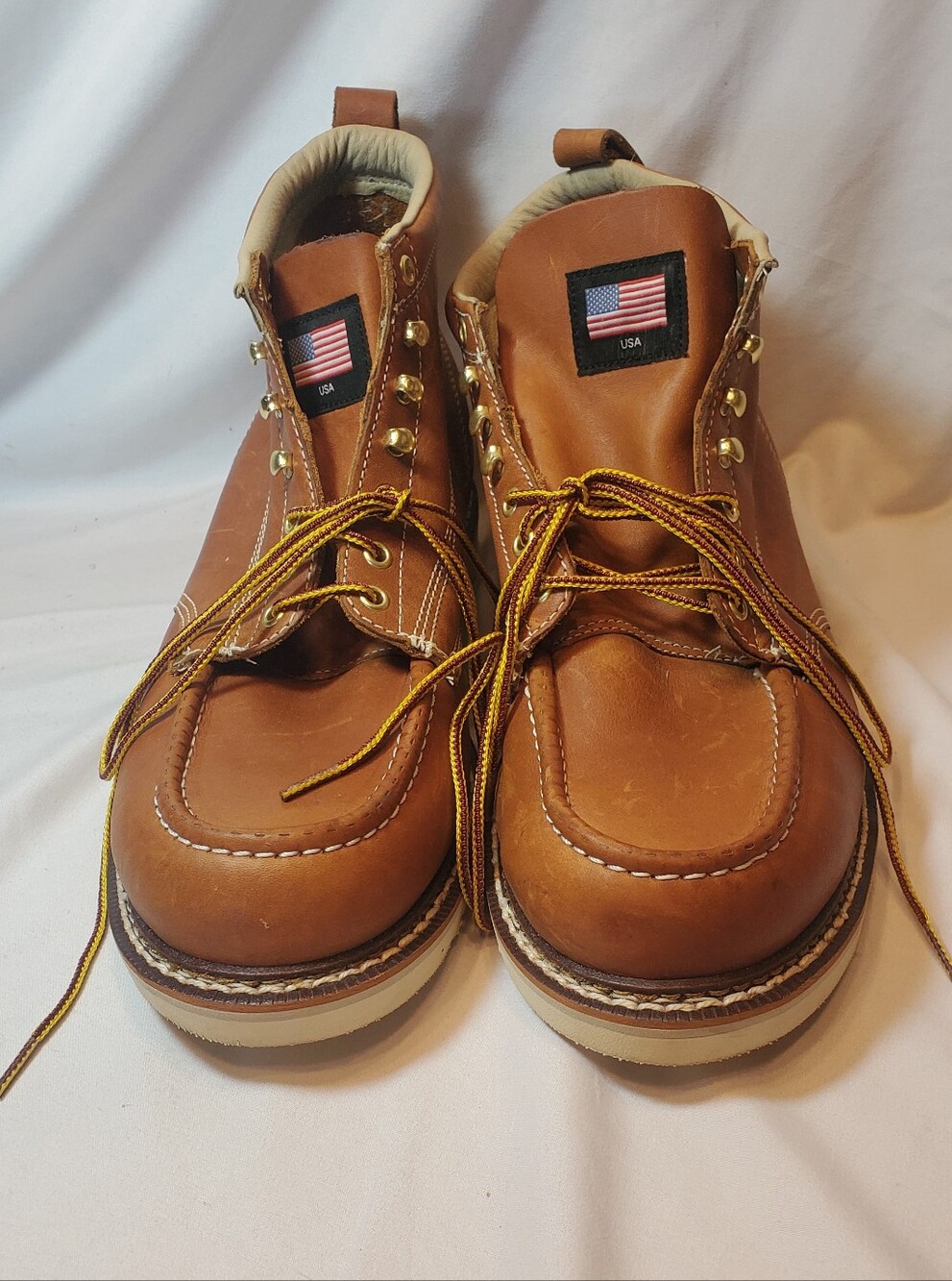 Field & Forest Men's Brown Leather Moc Toe 6" Work Boots Fleet Farm, Sz 14M NWOT